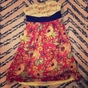 Strapless Anthropologie Floral Dress